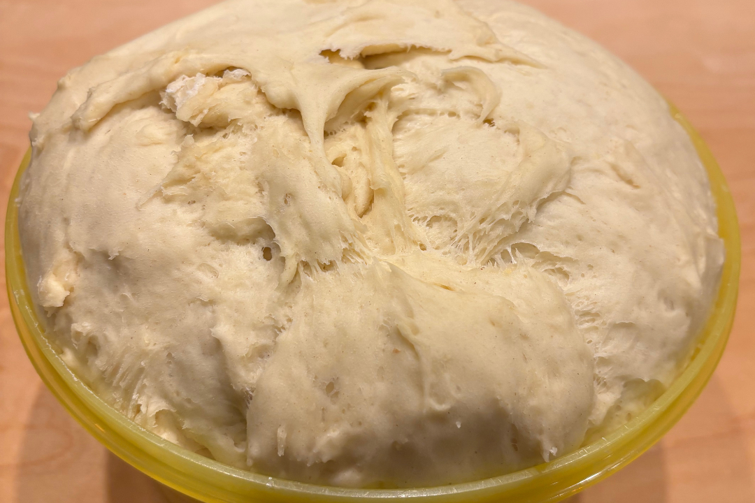 Hefeteig nach dem Aufgehen